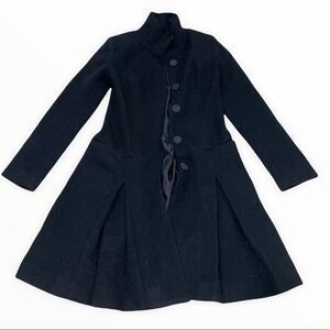 NEW Tinley Road Fit and Flare Pleated Button Trench Coat Black